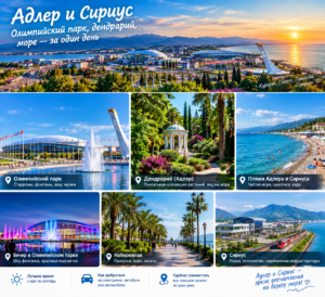 Адлер и Сириус: Олимпийский парк, дендрарий, море — за один день
